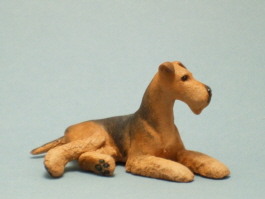 (image for) Miniature Laying Female Airedale Terrier by Karl Blindheim